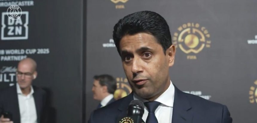 Al-Khelaïfi reacts to the Club World Cup draw