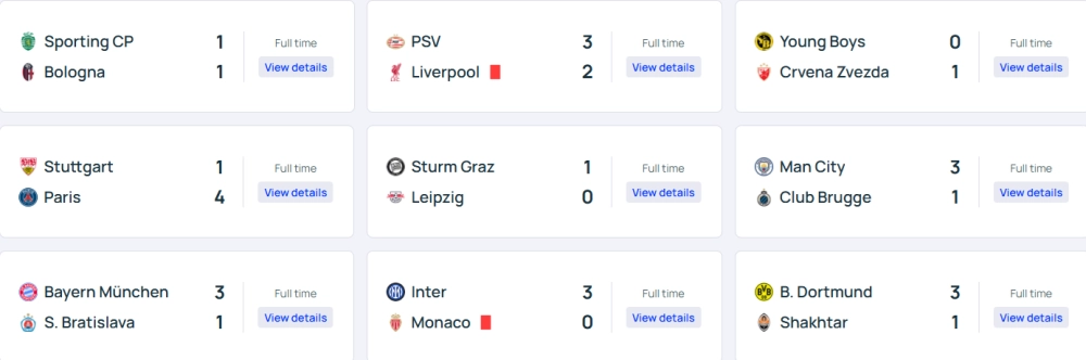 Champions League - Matchday 8 results and standings, PSG face a Ligue 1 club!  