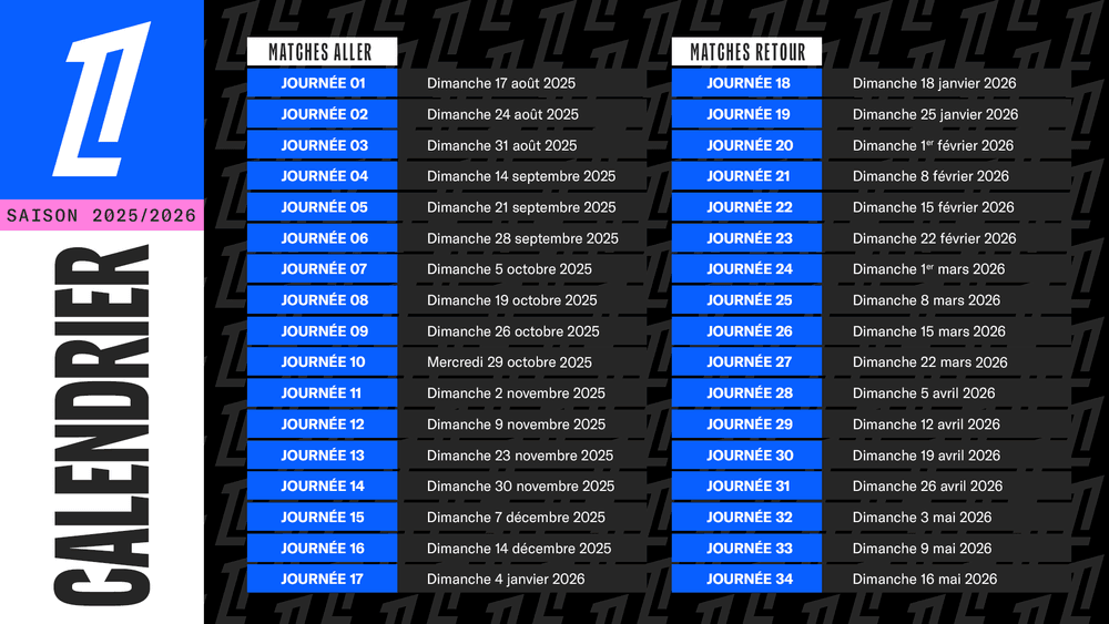 Official - Ligue 1 2025-2026 general calendar unveiled!  