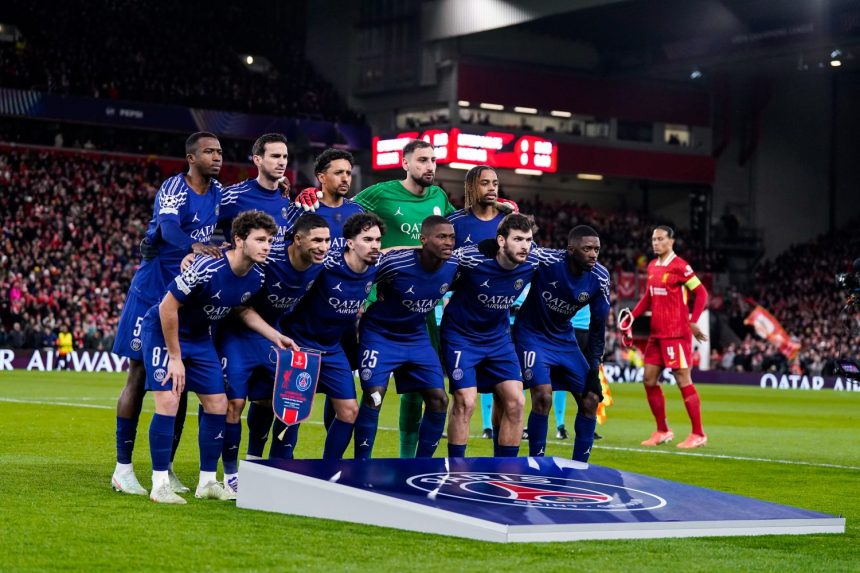 A European "top line-up" featuring several PSG players  