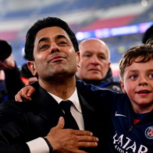 PSG/Arsenal - Nasser Al-Khelaïfi shows his pride and joy  