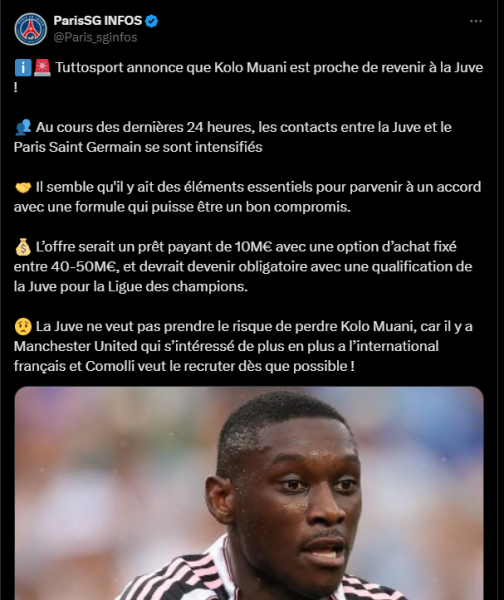 Transfer Market – Kolo Muani at Juventus, things are heating up!  