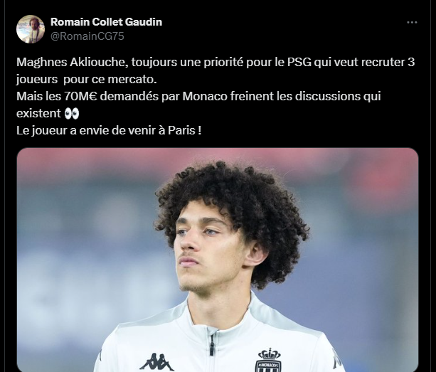 Transfer – Akliouche to PSG, the major announcement!  