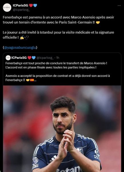 Transfer - Asensio, the medical tests to sign for Fenerbahçe evoked!  