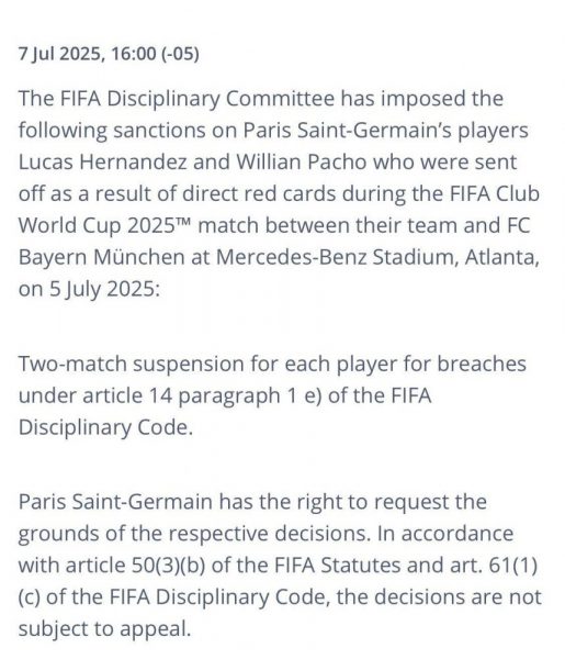 Terrible news for PSG at Club World Cup  