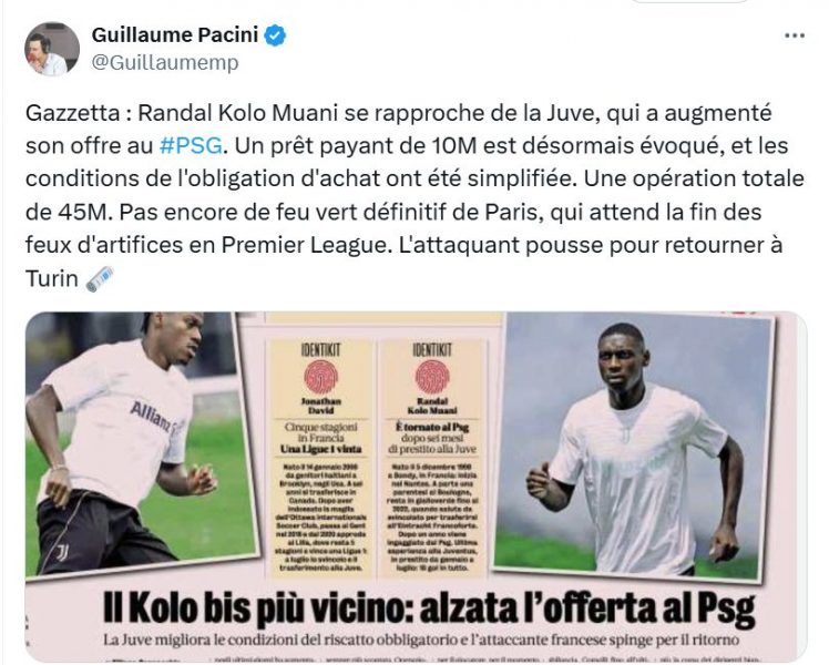 PSG Transfer – Agreement nears for Kolo Muani, amount becoming clearer  