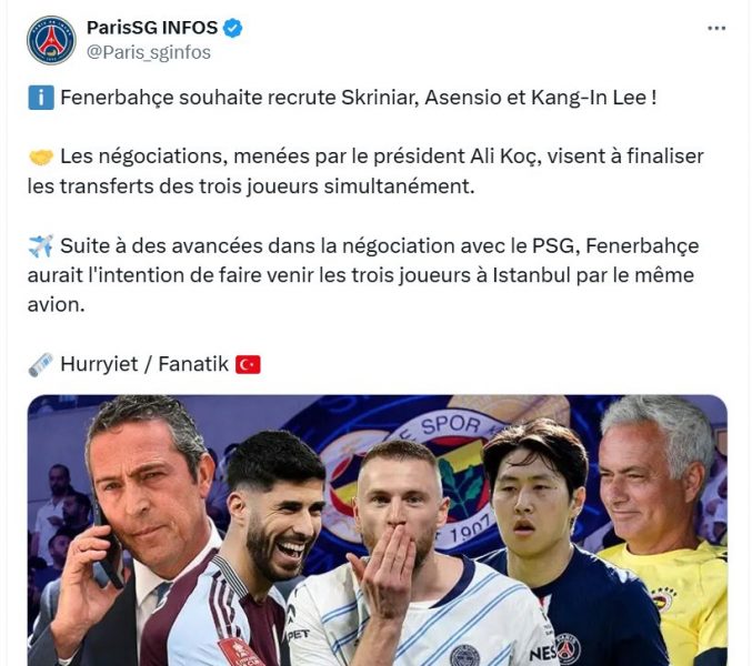 Transfer - Fenerbahçe wants to hit PSG hard, surprise player announced  