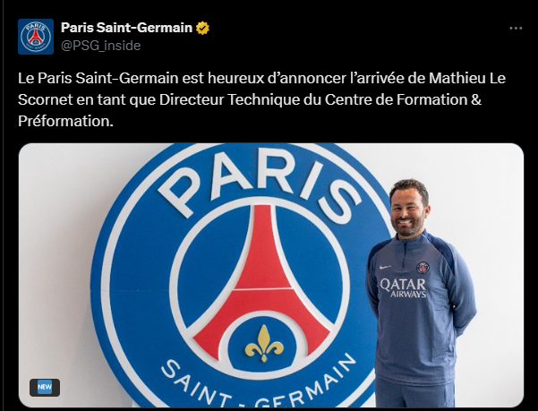 Official - PSG announce an important arrival in the organization chart  