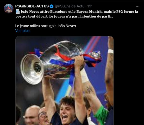 Transfer - Neves attracts the biggest club, PSG responds  