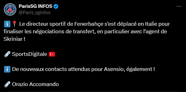 Transfer PSG - A transfer should speed up quickly  