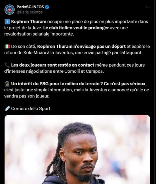 Transfer - Khéphren Thuram at PSG? The answer is in!  