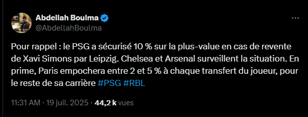 Transfer - PSG's coup with Xavi Simons  