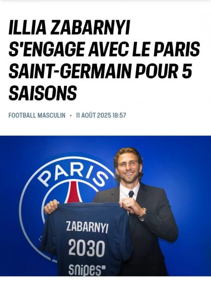 Official - Zabarnyi signs for PSG !  