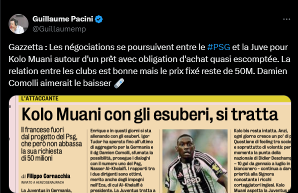 Transfer PSG - Kolo Muani, the €50m deal at last…or almost  