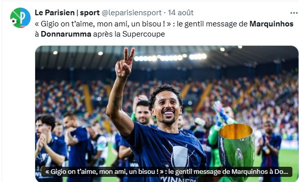 PSG vs Tottenham – Marquinhos’s beautiful message for Donnarumma  