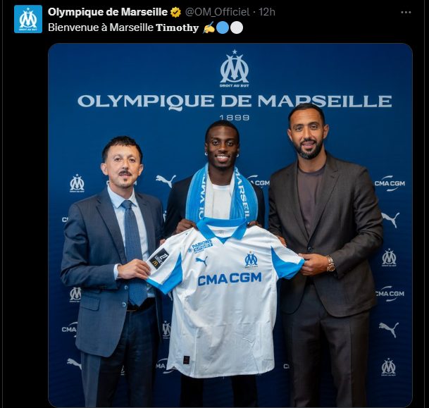 Official – Timothy Weah, former PSG player, signs for OM  