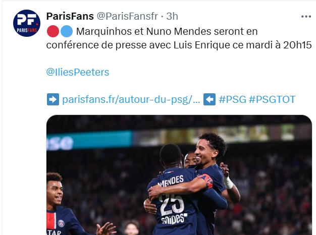 PSG/Tottenham – Two Parisian players at a press conference with Luis Enrique on Tuesday  