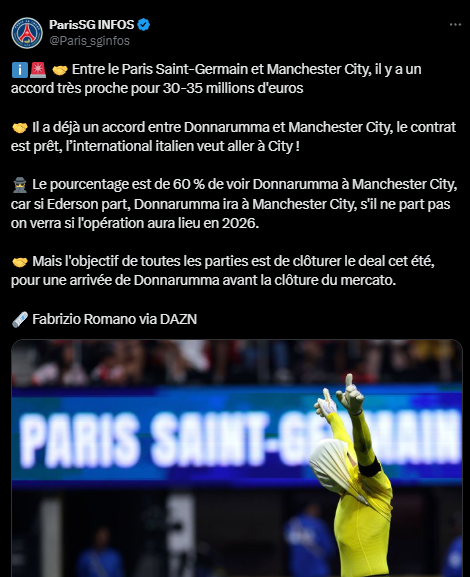 Transfer – Donnarumma, close to Manchester City: agreement in sight  