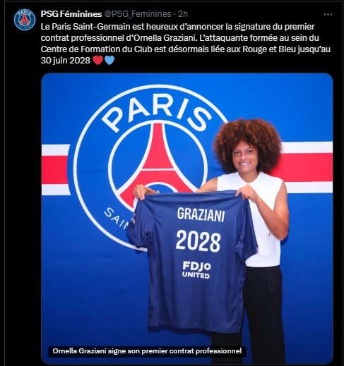 Official – PSG announces the signing of a young attacking talent Official – PSG announces the signing of a young attacking talent