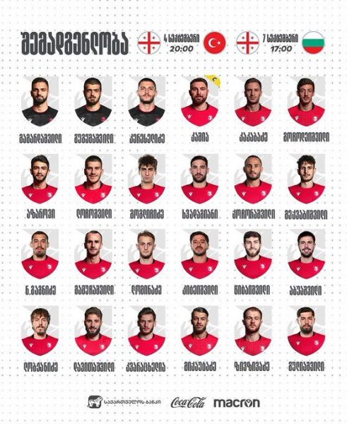Georgia's September break squad, including 1 PSG player  
