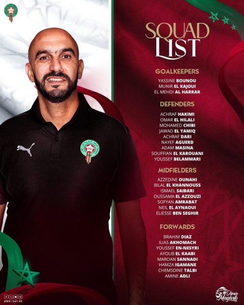 Morocco's squad for the September break, including 1 PSG player  