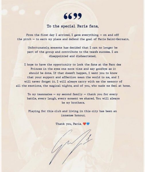 Donnarumma sends a very emotional farewell message to PSG  