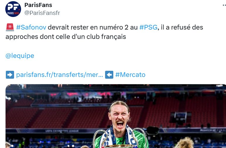 Transfer PSG – Safonov makes a bold choice!  