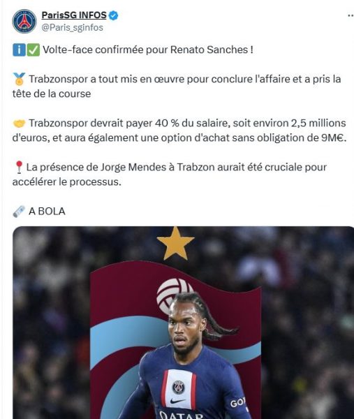 Transfer – Turnaround confirmed for Sanches  
