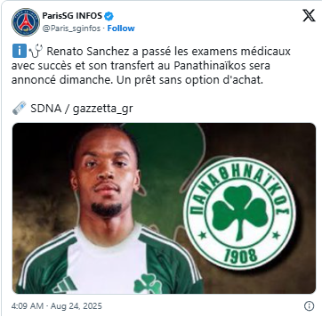 PSG – Medical examination successful, transfer announced this Sunday  