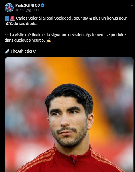 PSG Transfer – Medical examination to come for Soler!  