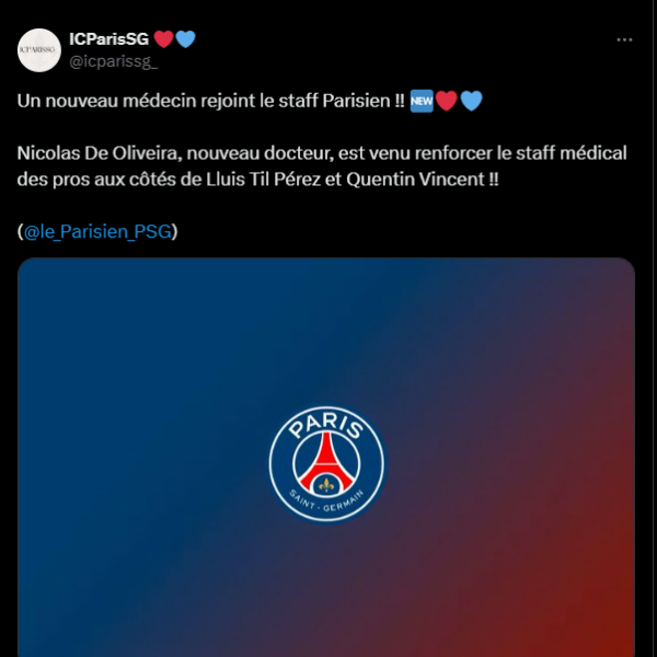 PSG – A new doctor joins the medical team  