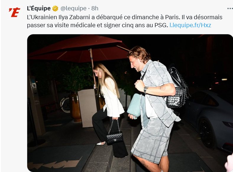PSG transfer – Zabarnyi in Paris, first picture!  