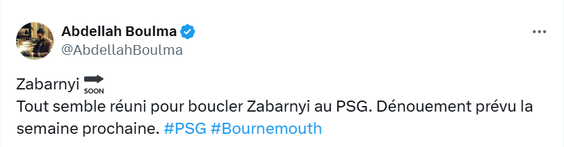 Transfer Market – Zabarnyi to PSG “next week”!  