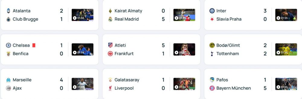 Champions League - Results from Tuesday's matches  