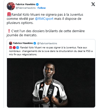 Transfer – Dramatic turn of events in the Kolo Muani case!  