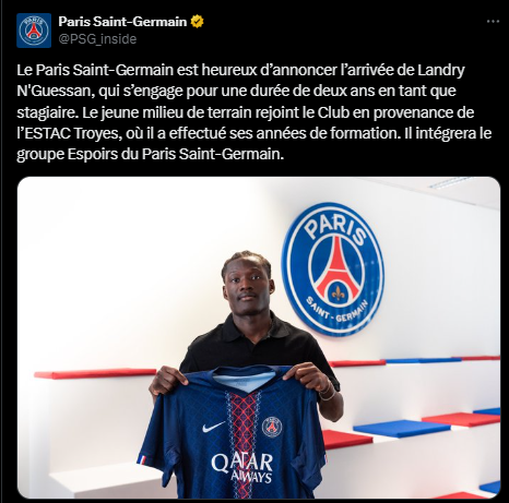 Official – PSG announces the arrival of a midfielder!  