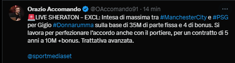 Transfer – Donnarumma to Manchester City, agreements announced!  