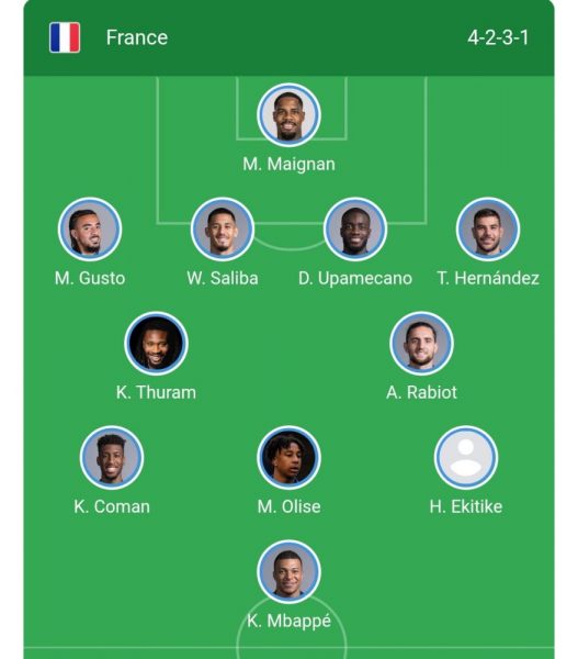 France vs Azerbaijan - Official lineups: Ekitike starts  