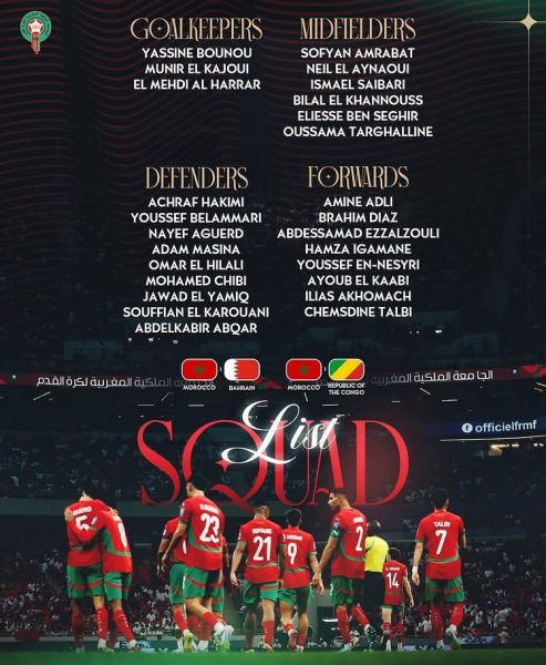 Morocco's squad list for the October international break, including 1 player from PSG  