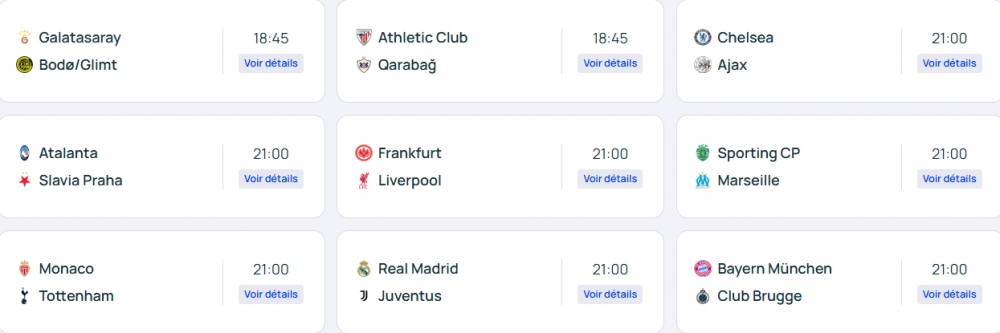 Champions League - Schedule for Matchday 3 of the League Stage  