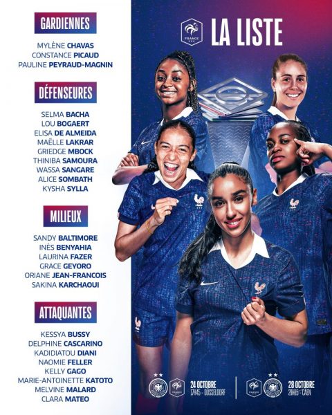 Women's – The French squad list for October, with 4 PSG players  
