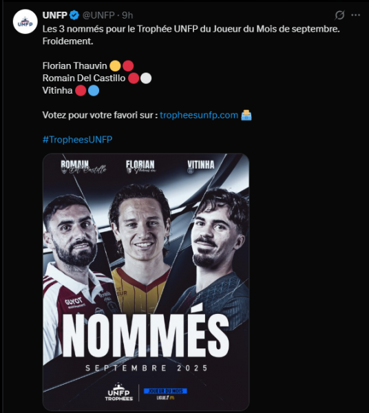 Ligue 1 – The nominees for the September player of the month award, with PSG  