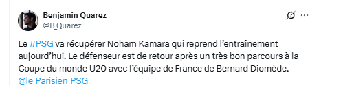 A new return to the PSG squad!  