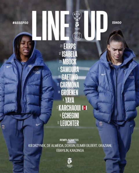 Saint-Etienne vs PSG - Official lineups  