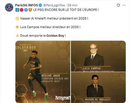 Official – The 2025 Golden Boy is a PSG player!  