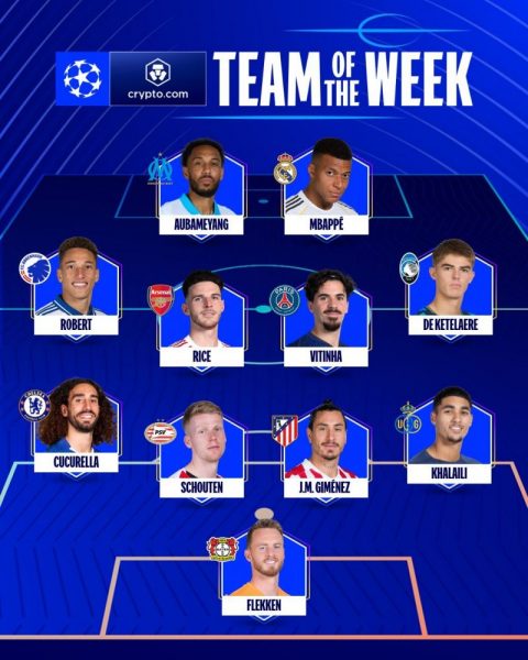 Champions League - Team of the Week, featuring 1 PSG player Champions League - Team of the Week, featuring 1 PSG player