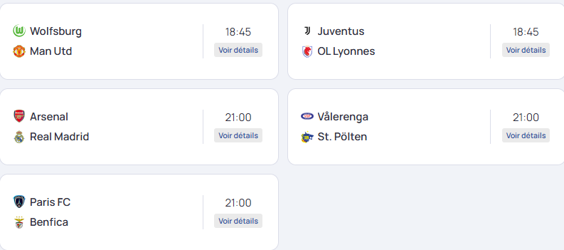 The schedule of matches for Matchday 4 of the Women's Champions League The schedule of matches for Matchday 4 of the Women's Champions League