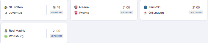 The schedule of matches for Matchday 5 of the Women's Champions League  