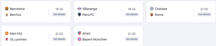 The schedule of matches for Matchday 5 of the Women's Champions League  