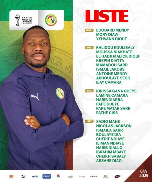 Senegal's squad list for the 2025 Africa Cup of Nations includes one PSG player. Senegal's squad list for the 2025 Africa Cup of Nations includes one PSG player.